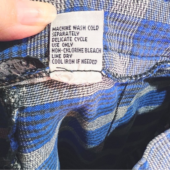 Vintage 80s Ashleigh Morgan Blue Plaid Stirrup Pants Women's 8 Tapered Leg - Picture 8 of 8